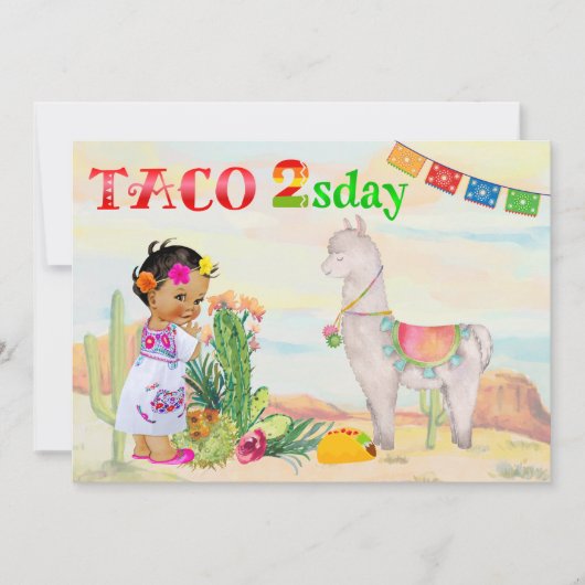 Taco 2sday Birthday Party Invitation Kaart (Voorkant)