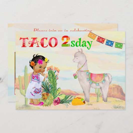 Taco 2sday Birthday Party Invitation Kaart (Voorkant / Achterkant)