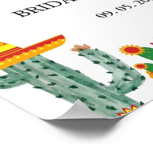 Taco About Love cactus Taco Bruidsdouche Welkom Poster (Hoek)