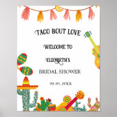 Taco About Love cactus Taco Bruidsdouche Welkom Poster (Voorkant)