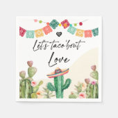 Taco About Love Fiesta Waterverf Cactus Douche Servet (Voorkant)