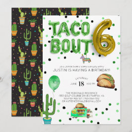 Taco About Six | Zesde verjaardagsuitnodiging Kaart