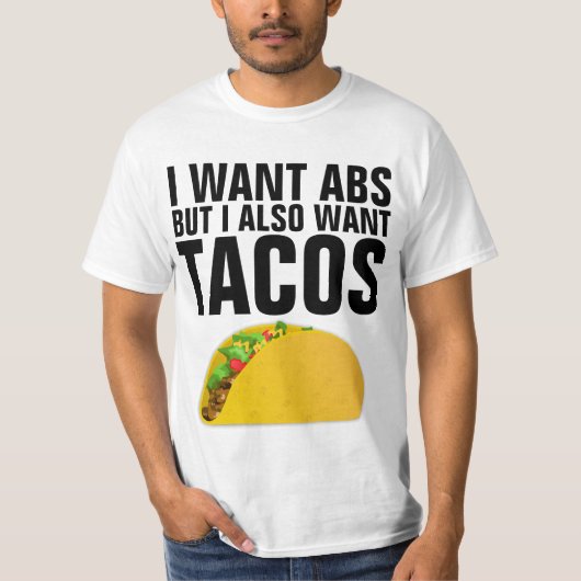 TACO ABS FUNNY MANNEN T-SHIRTS DAD (Voorkant)