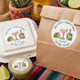 Taco Afhaalsticker | Fiesta Verpakkingslabel Ronde Sticker