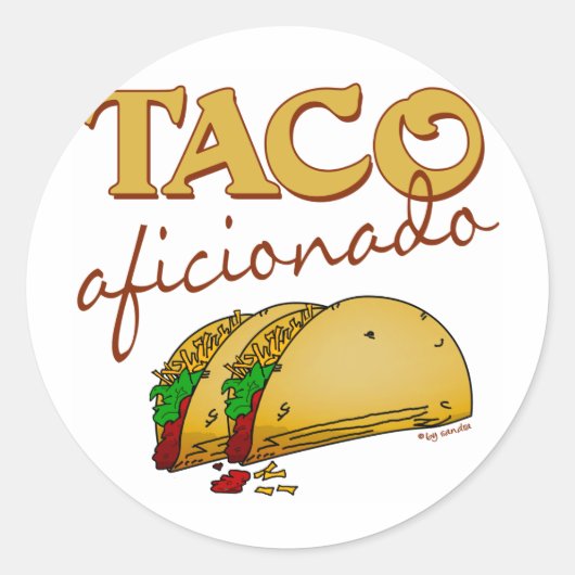 Taco Aficionado Ronde Sticker (Voorkant)