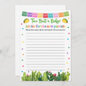 Taco Baby shower Advies voor het Ouderenspel (Voorkant / Achterkant)