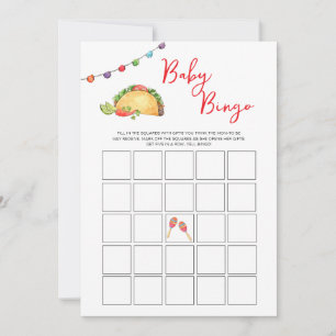 Taco Baby Shower Bingo spel Kaart