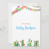 Taco Baby shower Invitation Boy Fiesta Mexican Kaart (Achterkant)