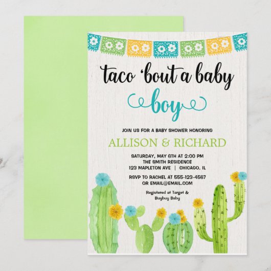 Taco baby shower, Mexicaanse feestjes Kaart (Voorkant / Achterkant)
