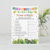 Taco Baby shower Prijs is Juist, Taco Bout Advieskaart (Staand voorkant)