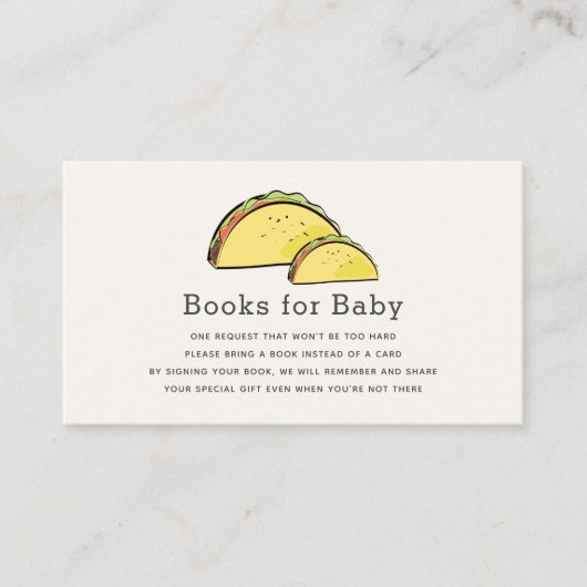 Taco Baby shower Roze Boek Verzoek Informatiekaartje (Voorkant)