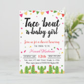 Taco baby shower uitnodiging taco over een baby me (Staand voorkant)