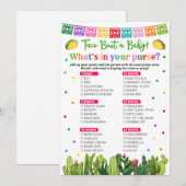 Taco Baby shower Wat zit er in je portemonnee Advieskaart (Voorkant / Achterkant)