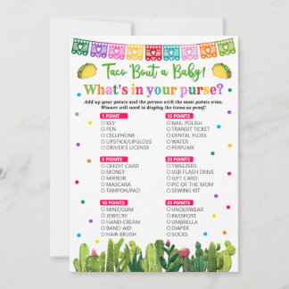 Taco Baby shower Wat zit er in je portemonnee Advieskaart