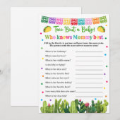 Taco Baby shower Wie kent mama beste spel Advieskaart (Voorkant / Achterkant)