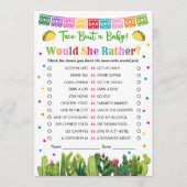 Taco Baby shower zou ze liever spel, Taco Bout Advieskaart (Voorkant)