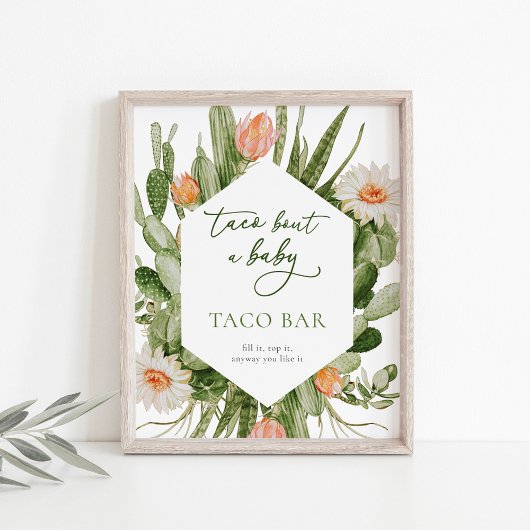 Taco Bar Baby shower Teken Foto Afdruk