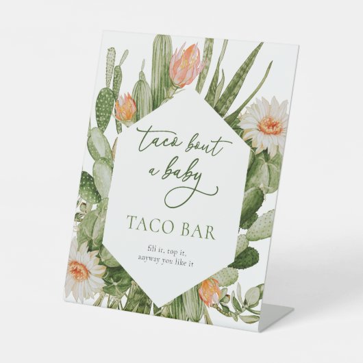 Taco Bar Baby shower Teken Reclamebord Met Voetstuk (Voorkant)