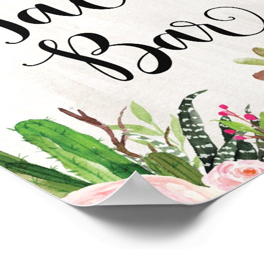Taco Bar Bord Fiesta Cactus Bloemstuk Bruiloft Bor Poster (Hoek)