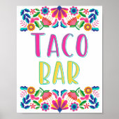 Taco Bar Fiesta Feest Mexicaanse Bloemen Poster (Voorkant)