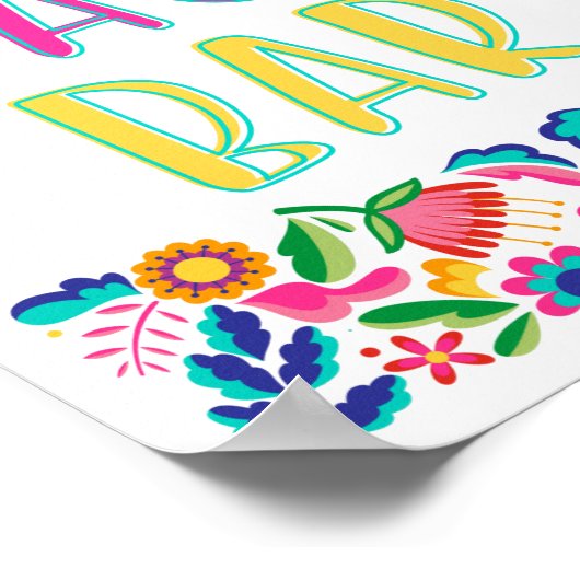Taco Bar Fiesta Party Mexican Flowers Poster (Hoek)