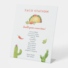 Taco bar Food station Sign Reclamebord Met Voetstuk