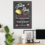 Taco Bar Menu Feestbord Bord Poster (Thuiskantoor)