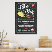 Taco Bar Menu Feestbord Poster (Keuken)