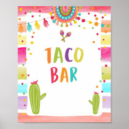 Taco Bar Mexicaans eten Cactus Fiesta Tafelbord Poster