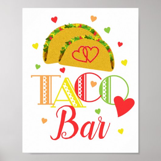 Taco Bar Mexicaans Feest Verlovingsfeestje Feestje Poster (Voorkant)
