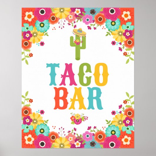 Taco Bar-Poster — Fiesta-partijtenteken Poster (Voorkant)