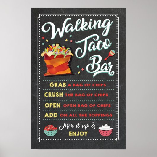 Taco Bar-Poster lopen Poster (Voorkant)