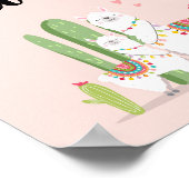 Taco Bar Snack Fiesta Llama Baby shower Table Sign Poster (Hoek)