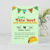 Taco Bar Vrijwilliger Waardering Lunch Uitnodiging (Staand voorkant)