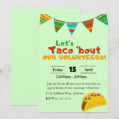 Taco Bar Vrijwilliger Waardering Lunch Uitnodiging (Voorkant / Achterkant)