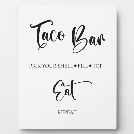 Taco bar Weddenschap Tabletop Plaque Fotoplaat (Voorkant)