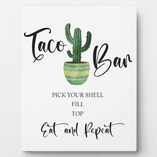 Taco bar Weddenschap Tabletop Plaque Fotoplaat (Voorkant)
