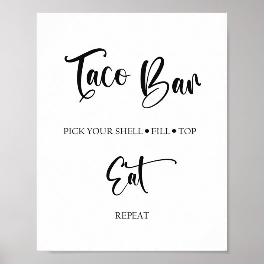 Taco Bar Wedding Sign Poster (Voorkant)