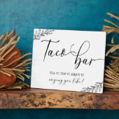 Taco Bar Wedding sign Tabletop Plaque with Easel Fotoplaat (Zijkant)