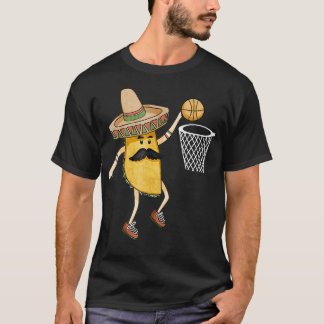 Taco Basketball Slam Dunk Sports Funny Cinco de T-shirt