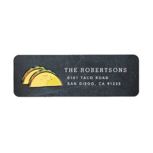 Taco Black Chalkboard Adres Etiket