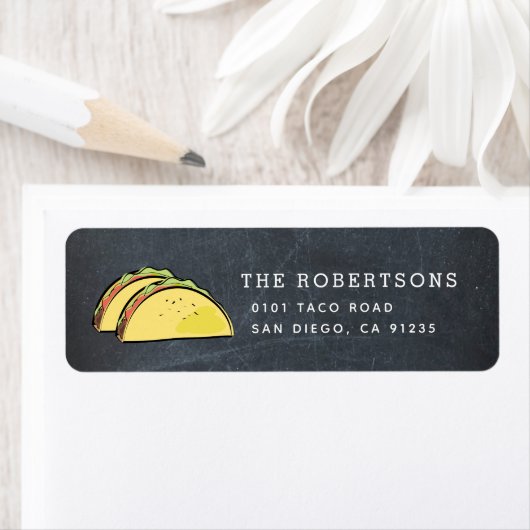 Taco Black Schoolbord Adreslabel Etiket (Insitu)