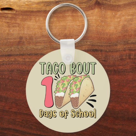 Taco Bout 100 dagen school Sleutelhanger (Achterkant)