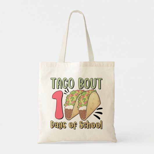Taco Bout 100 dagen school Tote Bag (Achterkant)