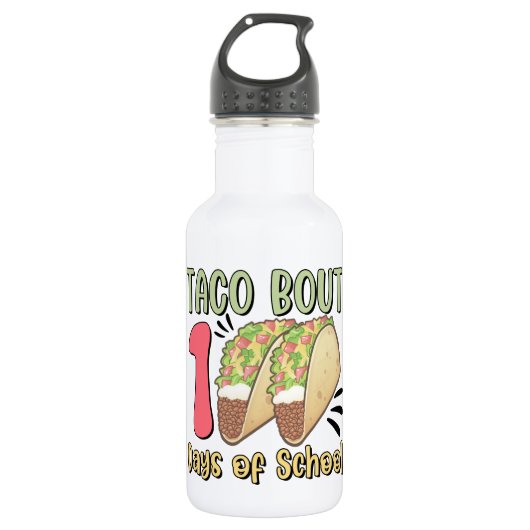 Taco Bout 100 dagen school Waterfles (Voorkant)