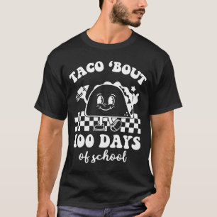 Taco Bout 100 dagen schoolretro 70 T-shirt