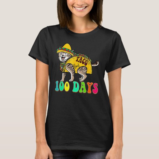 Taco Bout 100 Days Cute Teacher Student 100th Day  T-shirt (Voorkant)