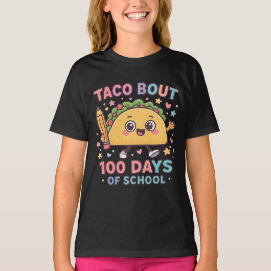 Taco Bout 100 Days of School Student Tacos Teacher T-shirt (Voorkant)
