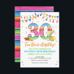 Taco Bout a 30th Birthday Fiesta Invitation Kaart<br><div class="desc">Taco,  een feestelijke 30e verjaardag! Nodig gasten uit naar een leuk 30e fiche om de verjaardag te vieren. Deze digitale uitnodiging is voorzien van een aangepast papel picado nummer 30 en accenten van kleurrijk fidezetje dat de decoratie van het feest zal inspireren!</div>