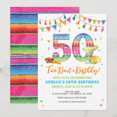 Taco Bout a 50th Birthday Invitation Kaart (Voorkant / Achterkant)